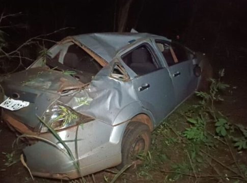 Idoso morre após capotamento de carro na MS-276