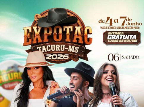 O SÁBADO DA EXPOTAC 2026 PROMETE