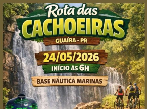 Pedal Rota das Cachoeiras ocorre no dia 24 de maio em Guaíra