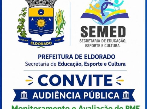 Eldorado convida toda a população para participar da Audiência Pública de Monitoramento e Avaliação do Plano Municipal de Educação (PME)