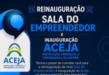 Convite de reinauguração da Sala do Empreendedor e inauguração da ACEJA de Japorã