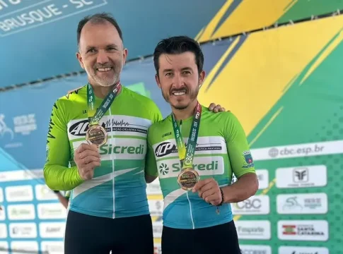 Dupla de Sete Quedas representa o município no Campeonato Brasileiro de Paraciclismo em Leme (SP)