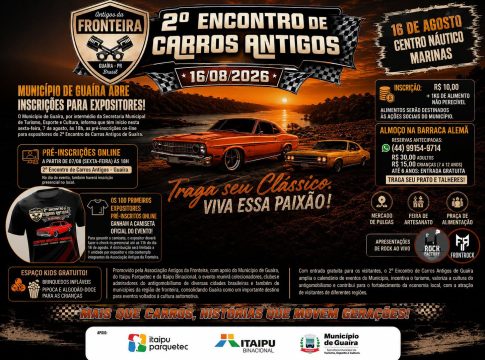 Muito além dos carros: 2º Encontro de Carros Antigos já tem 125 inscritos e promete reunir histórias, turismo e famílias em Guaíra
