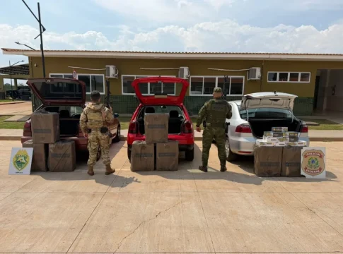 Três carros carregados com cigarros do Paraguai são apreendidos entre Guaíra e Terra Roxa