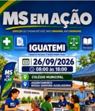 “MS em Ação” acontece neste sábado 26 de setembro no Assentamento Auxiliadora