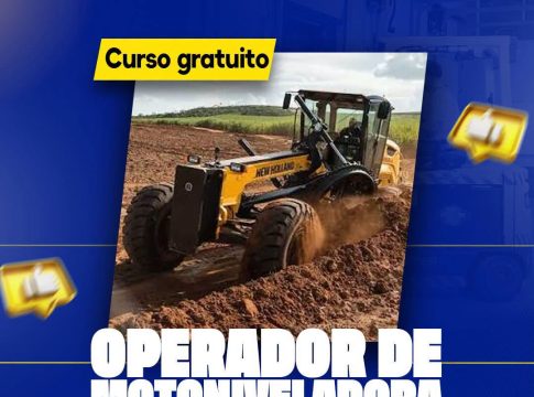 Já pensou em aprender a operar uma motoniveladora? Curso gratuito está com inscrições abertas em Mundo Novo