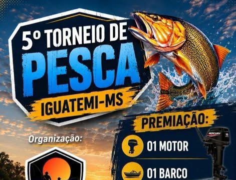 5º Torneio de Pesca da Associação de Pescadores Amadores de Iguatemi acontece neste domingo dia 13