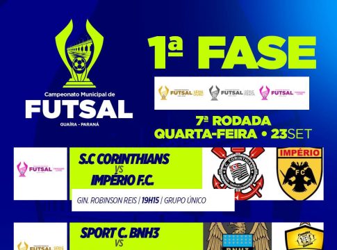 Futsal movimenta o Ginásio de Esportes com três partidas pela 7ª rodada