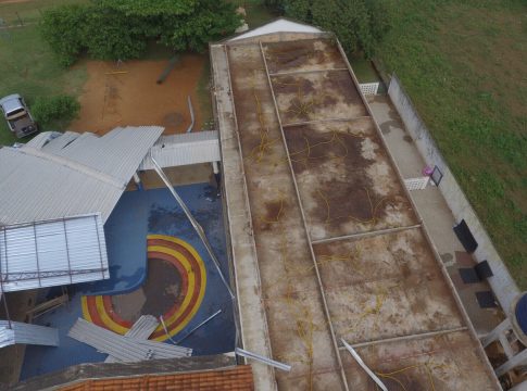 Prefeitura de Iguatemi mobiliza equipes para atender áreas atingidas pelo temporal que derrubou árvores e a cobertura de uma creche