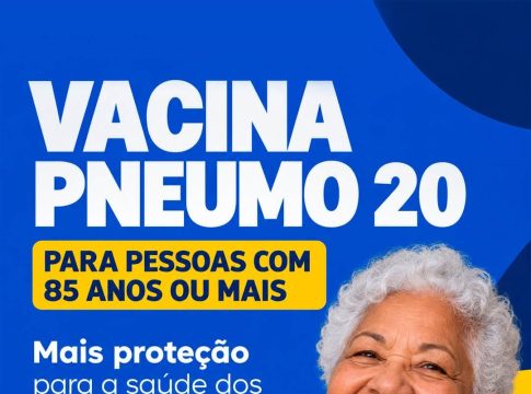 Governo de Mundo Novo informa sobre vacinação Pneumo 20 para idosos a partir de 85 anos