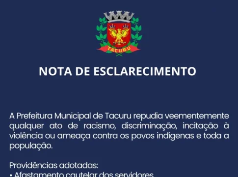 Prefeitura de Tacuru emite nota de esclarecimento após circulação de áudios atribuídos a servidores