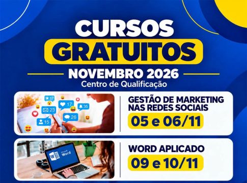 Governo de Mundo Novo anuncia quatro cursos gratuitos para o mês de novembro