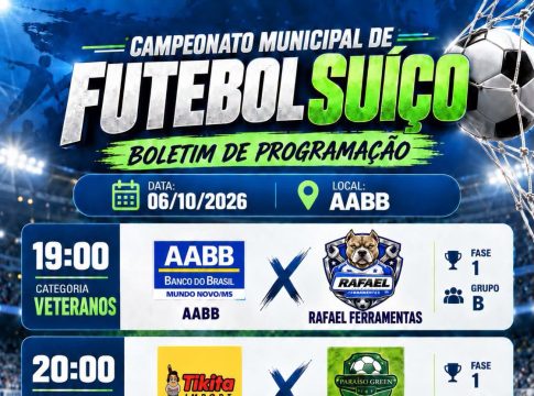 Campeonato Municipal de Futebol Suíço tem rodada nesta terça-feira