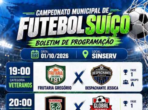 Após adiamento por causa da chuva, Campeonato Municipal de Futebol Suíço retorna nesta quinta-feira