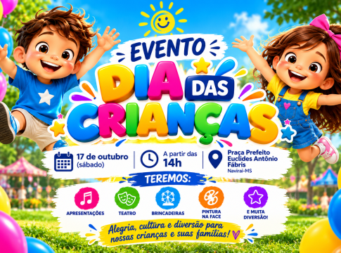 Dia das Crianças terá programação especial com cultura, lazer e muita diversão em Naviraí